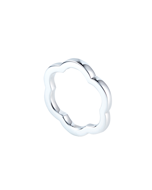 Flower Line Ring S -Silver-