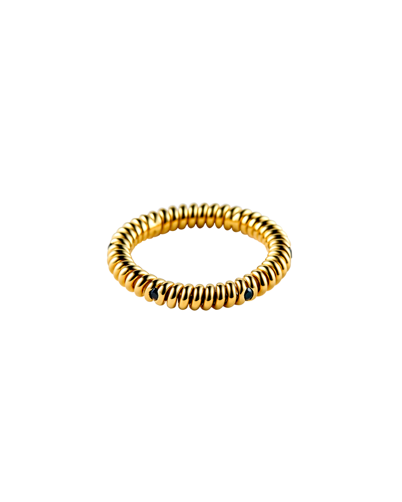 Spring 6 Stone Ring Onyx -Gold-