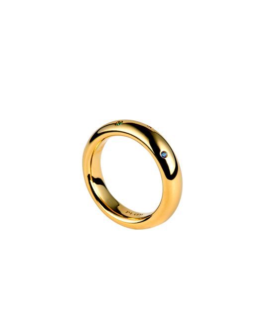Drop Ring Multi Stone -Gold-