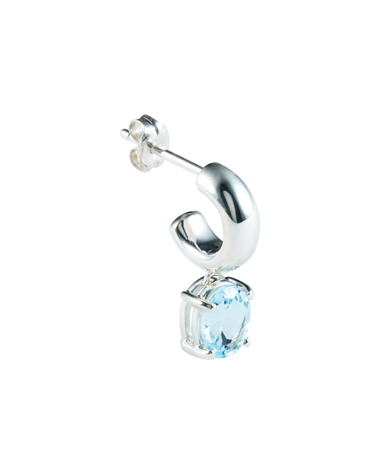 Blue Topaz Sunny C Stone Pierces -Silver-