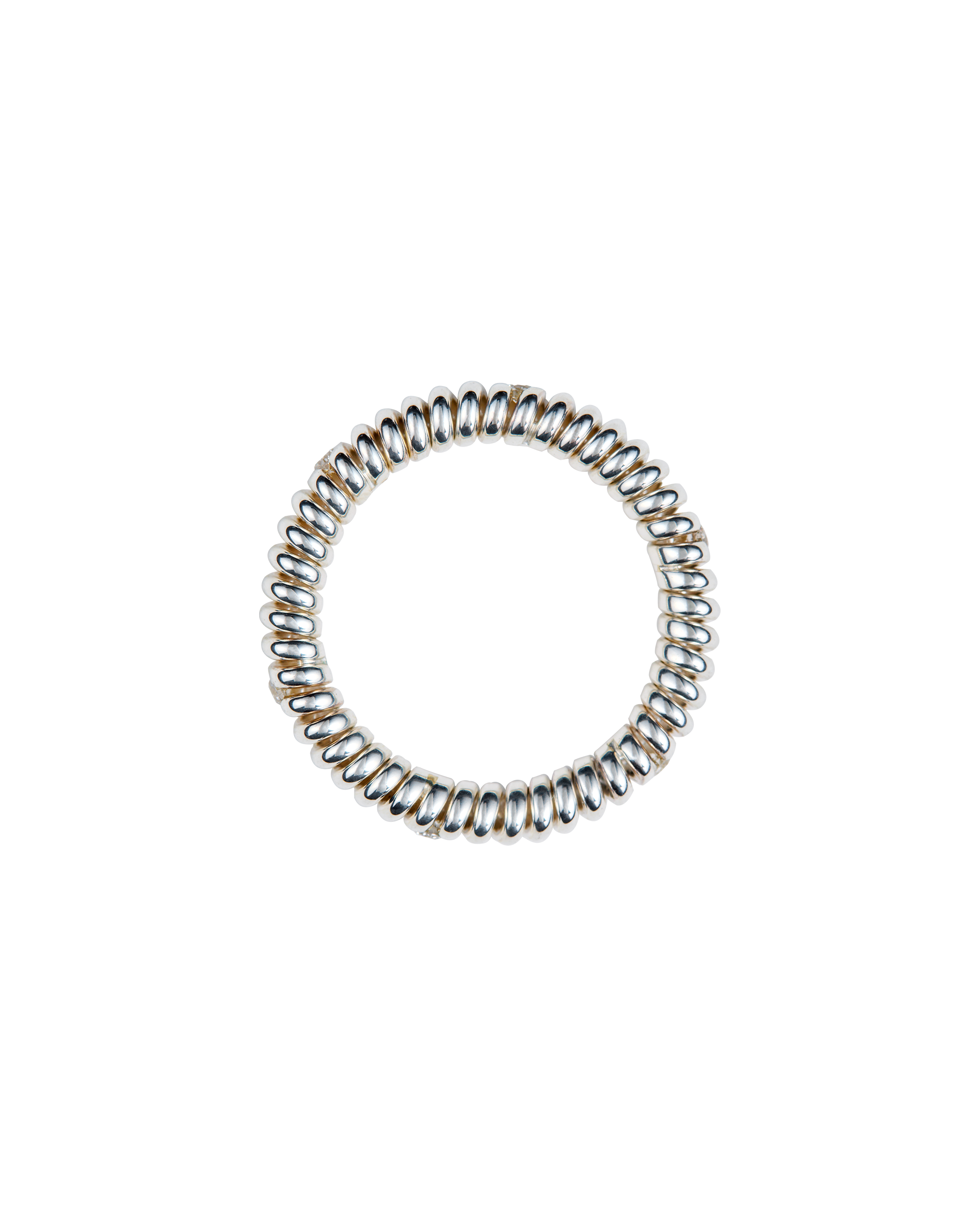 Spring 6 Stone Ring Diamond -Silver-