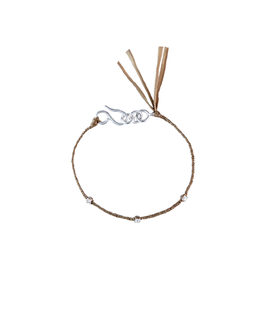 Pure Silk Bracelet ３ Diamond - Silver -