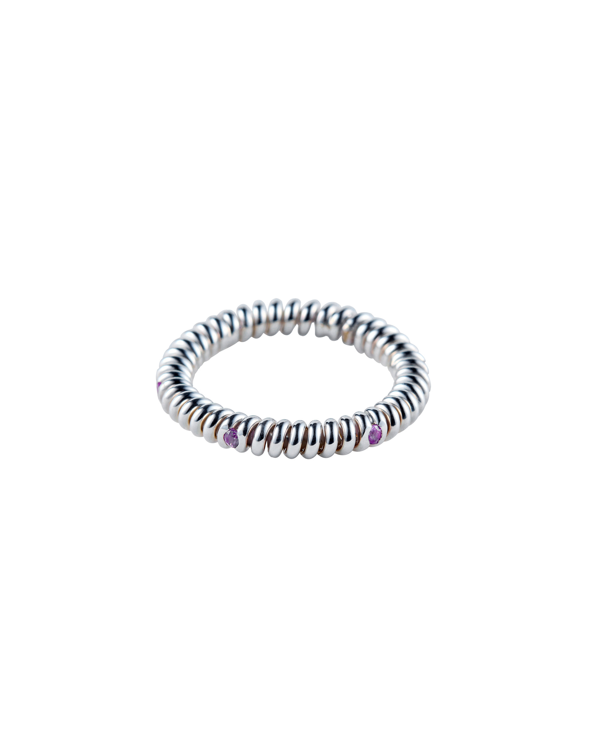 Spring 6 Stone Ring Pink Sapphire -Silver-