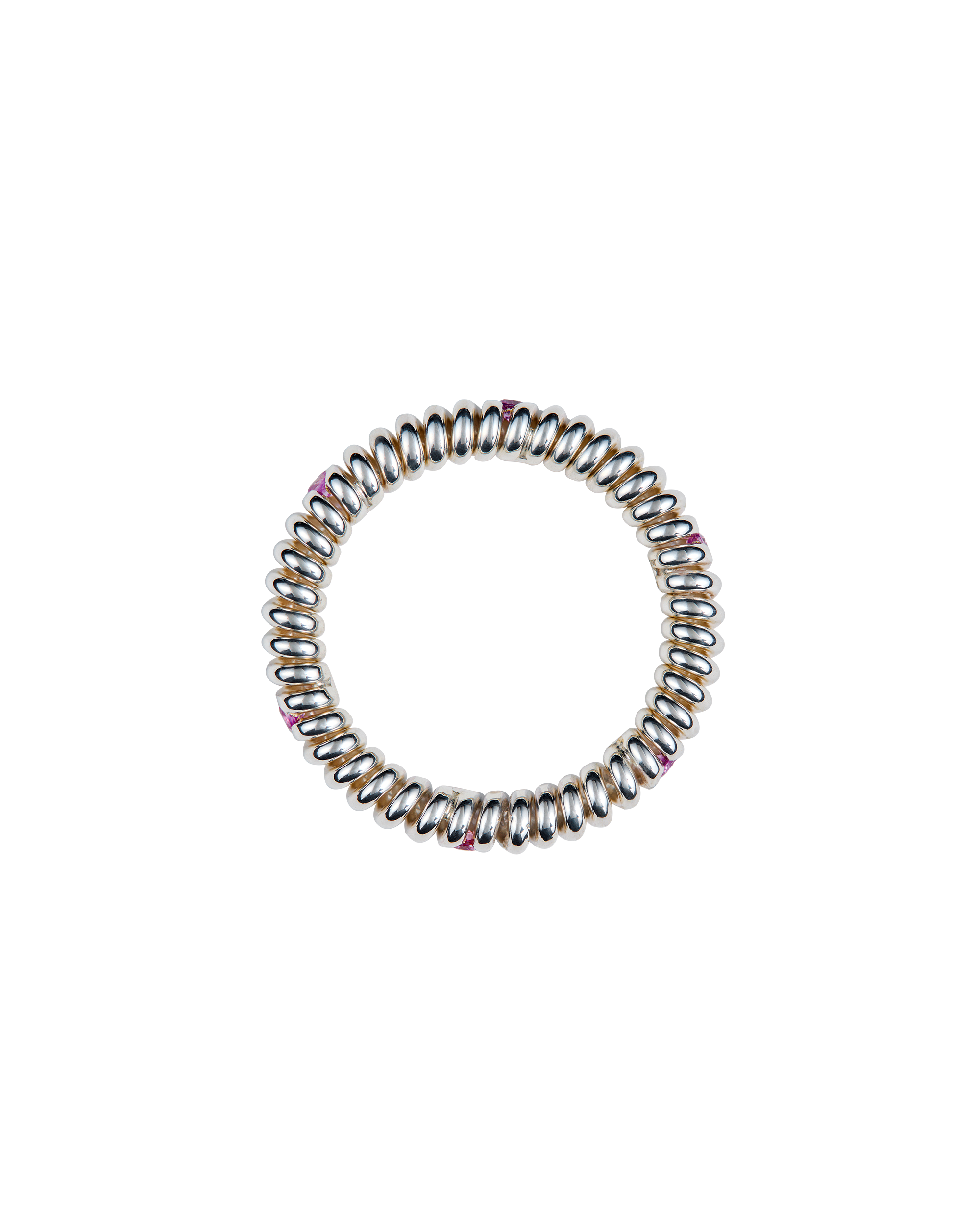 Spring 6 Stone Ring Pink Sapphire -Silver-