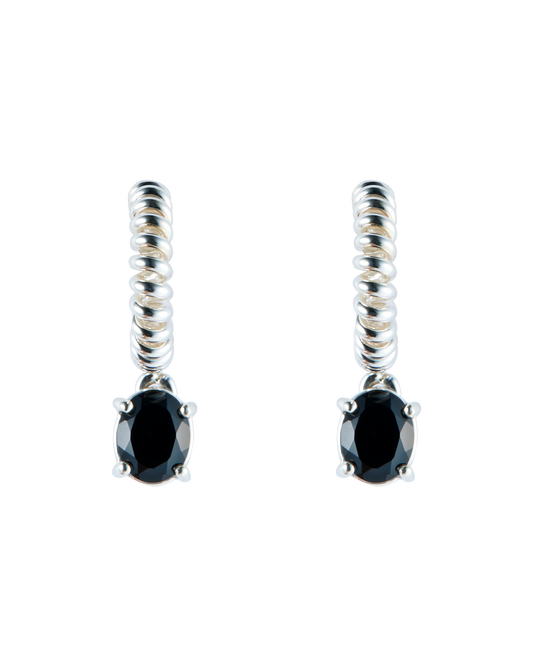 Onyx Spring Stone Pierces -Silver-