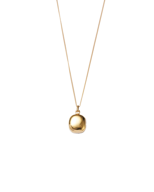 White Shell Window Necklace -Gold-