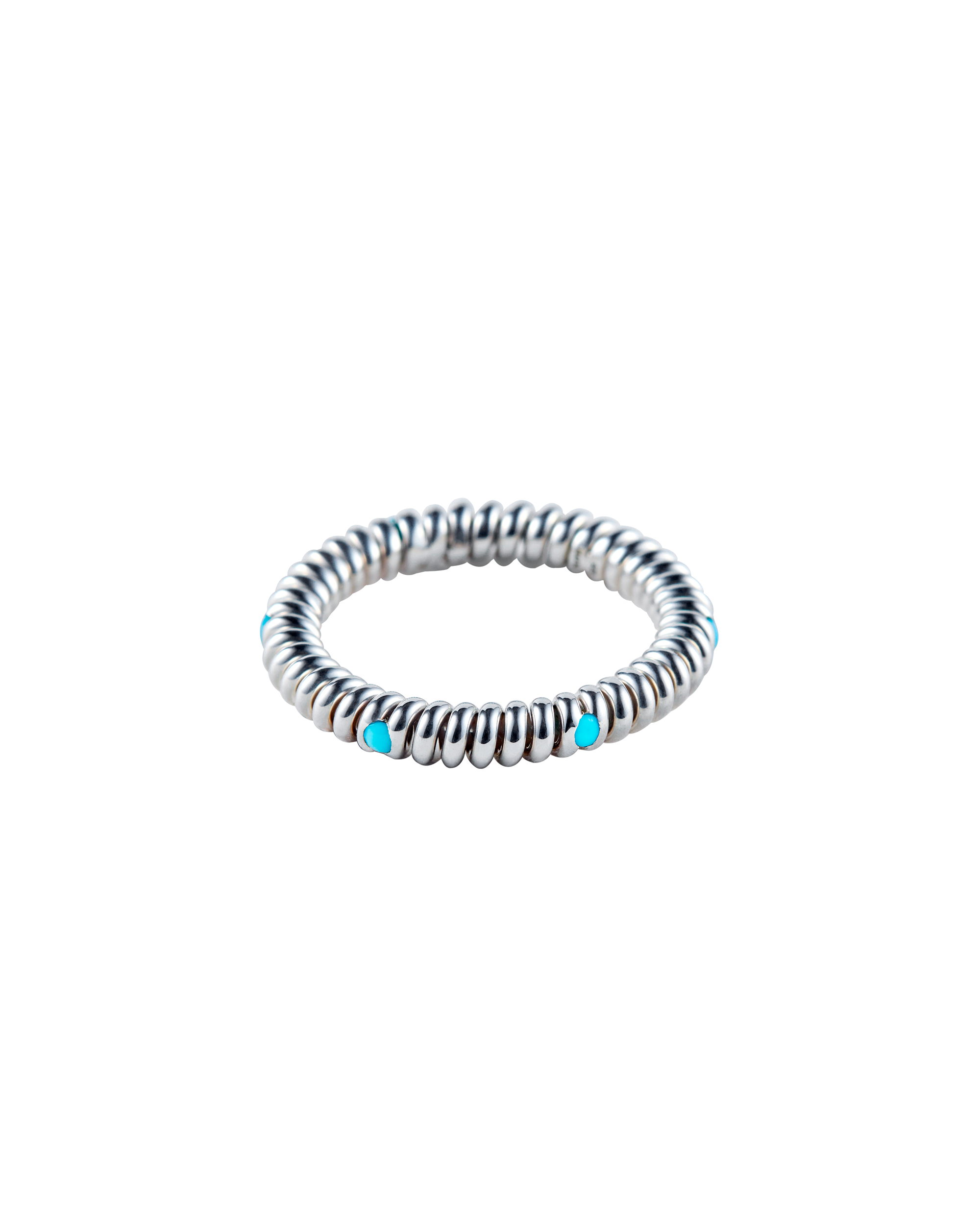Spring 6 Stone Ring Turquoise -Silver-