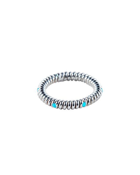Spring 6 Stone Ring Turquoise -Silver-