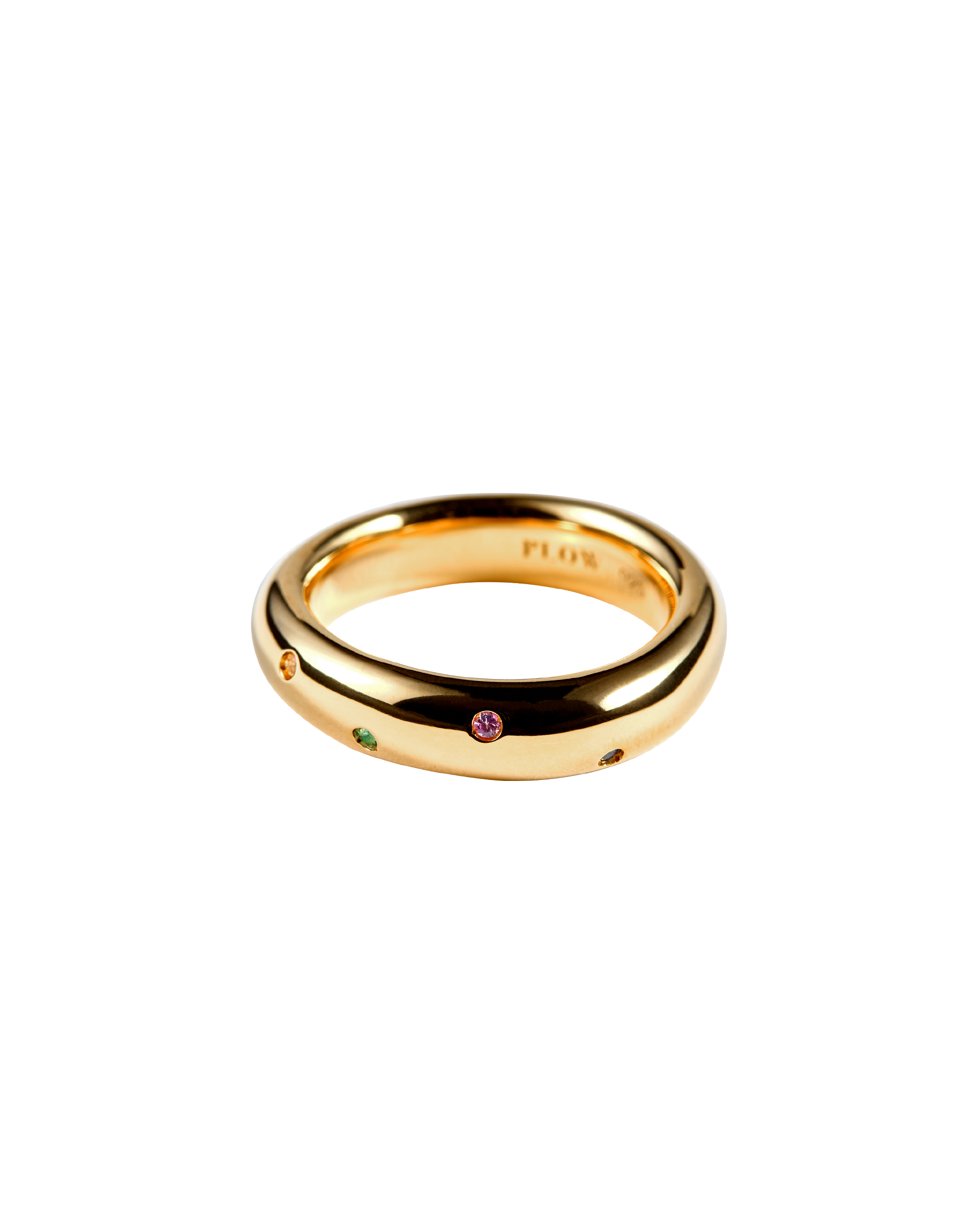 Drop Ring Multi Stone -Gold-