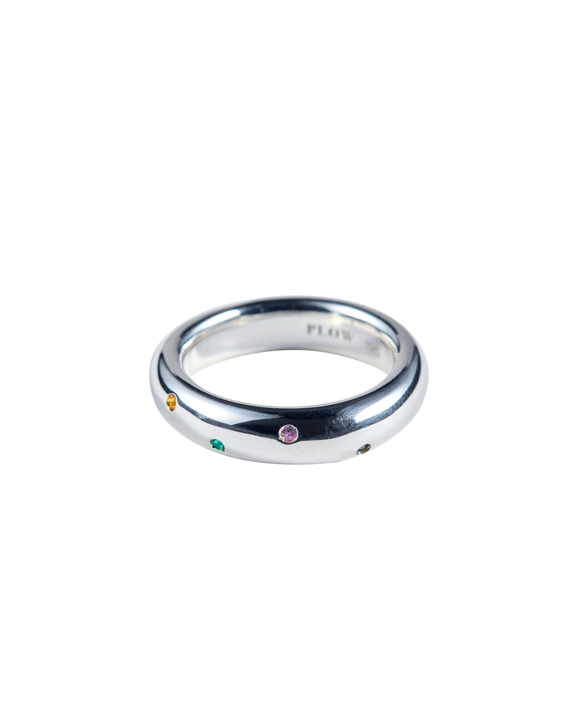 Drop Ring Multi Stone -Silver-