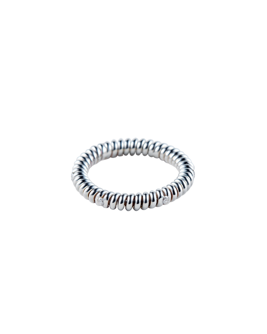 Spring 6 Stone Ring Diamond -Silver-
