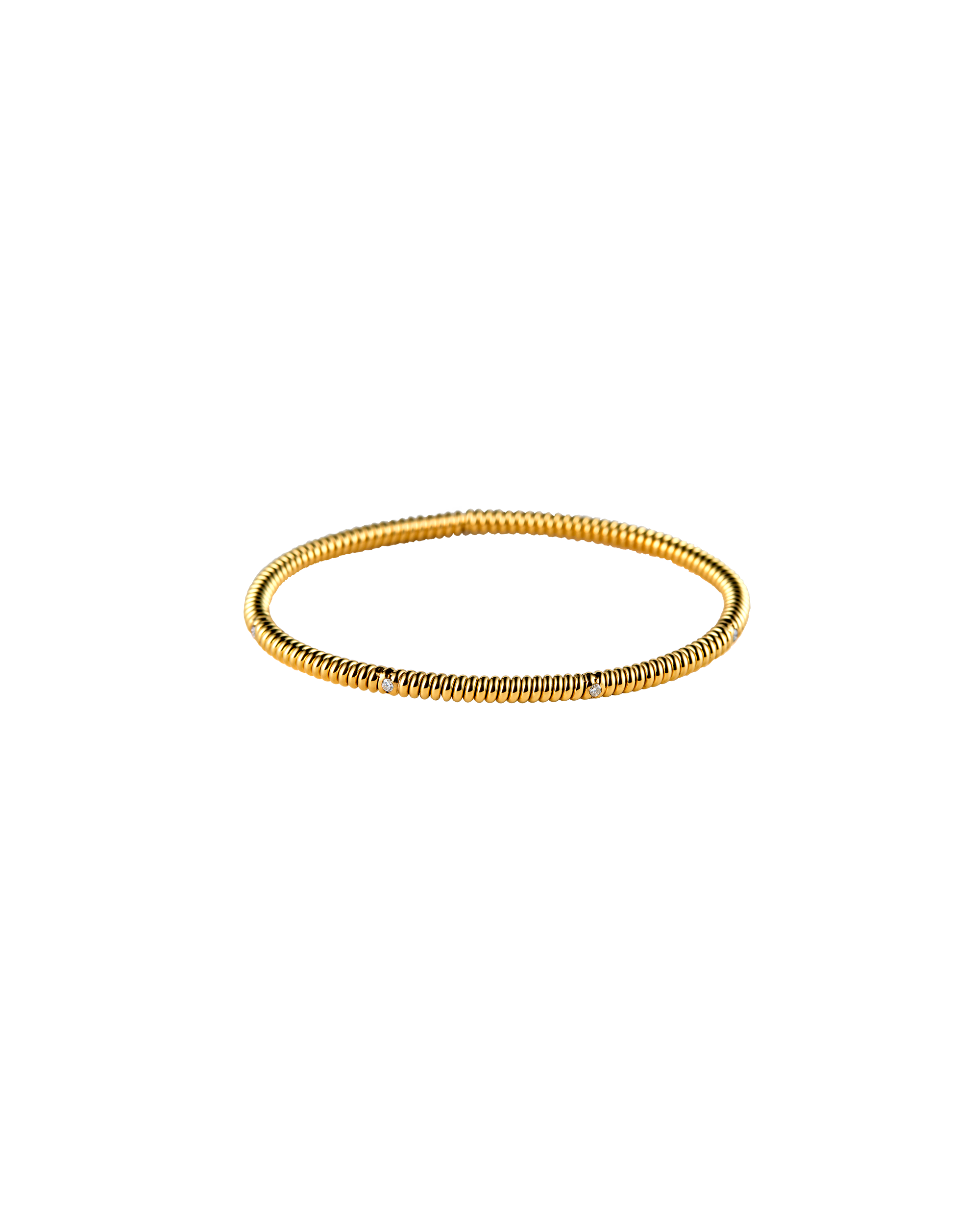 Spring 4 Stone Bangle Diamond -Gold-