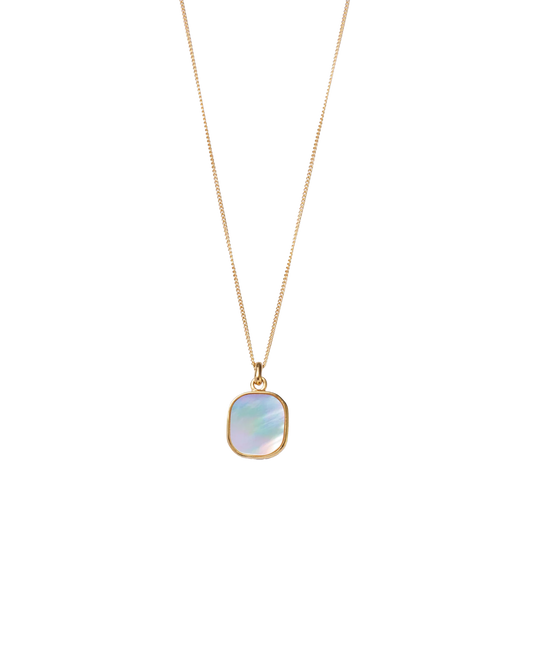 White Shell Window Necklace -Gold-