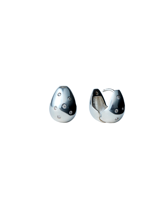 Drop Pierce S Diamond -Silver-
