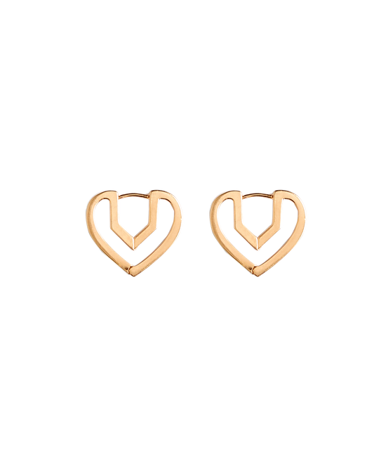 Hug Heart Hoop Pierce S -Gold-