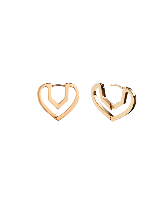 Hug Heart Hoop Pierce S -Gold-