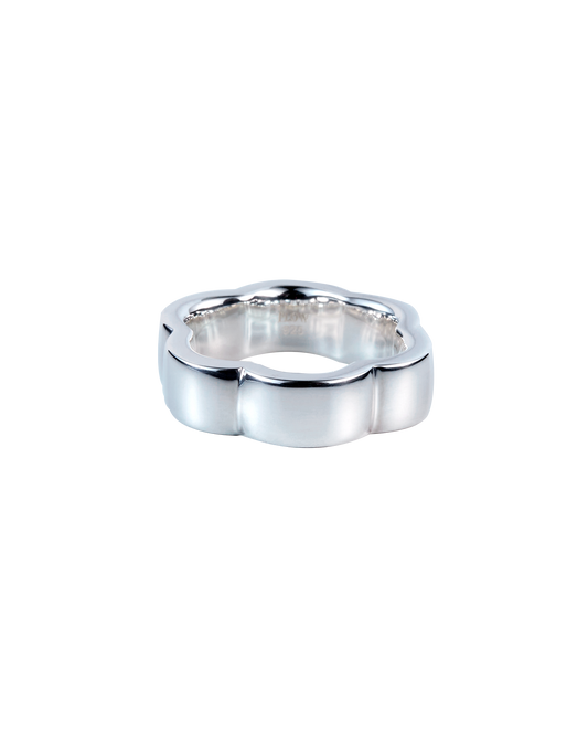 Flower Line Ring -Silver-