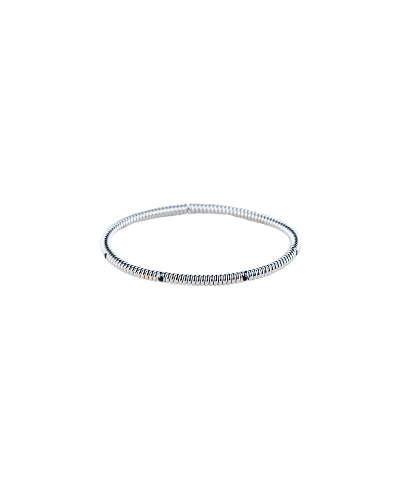 Spring 4 Stone Bangle Onyx -Silver-