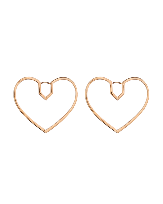 Hug Heart Hoop Pierce L -Gold-