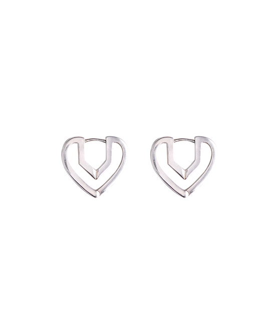 Hug Heart Hoop Pierce S -Silver-
