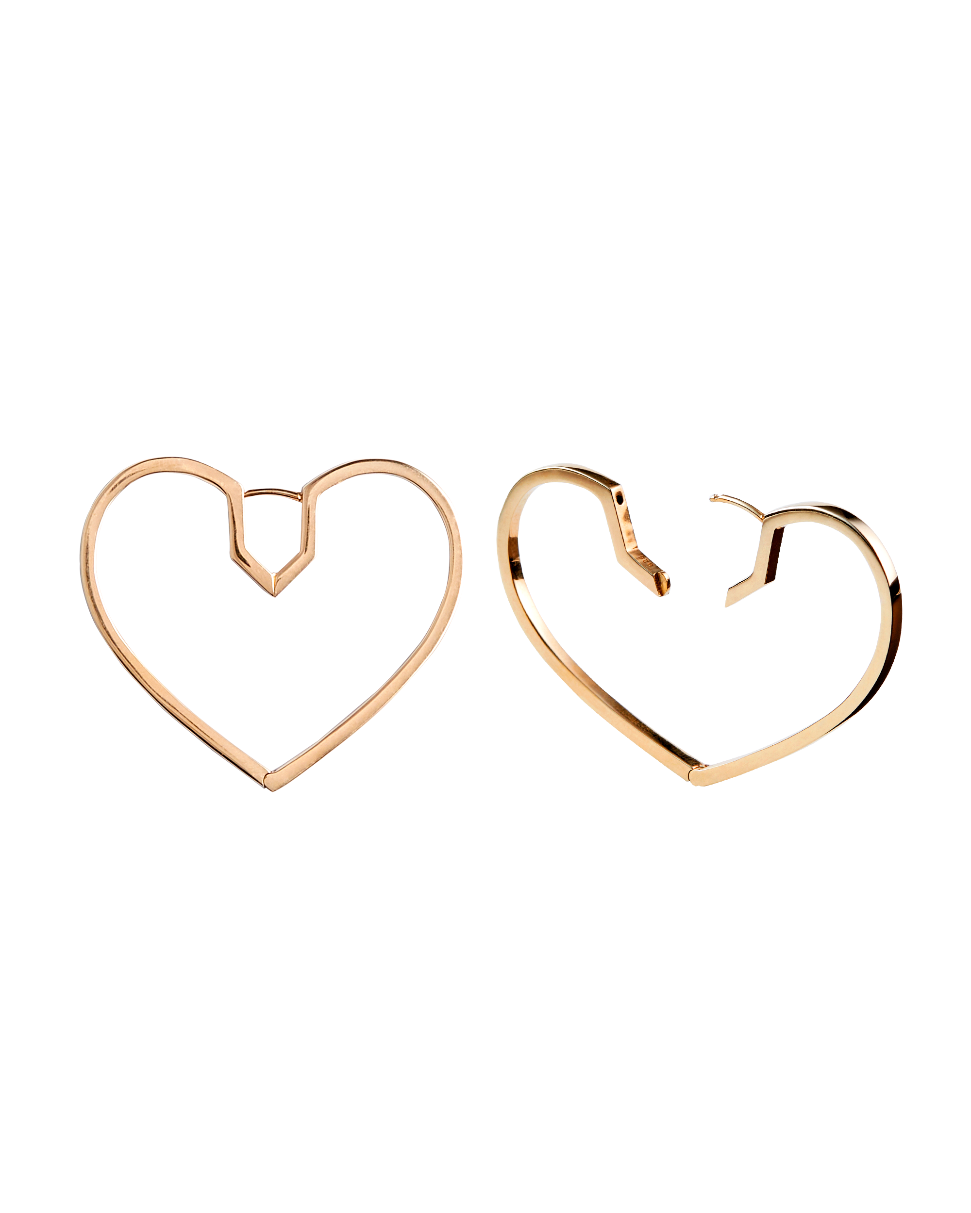 Hug Heart Hoop Pierce L -Gold-