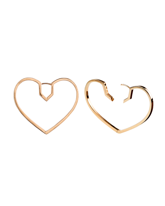 Hug Heart Hoop Pierce L -Gold-