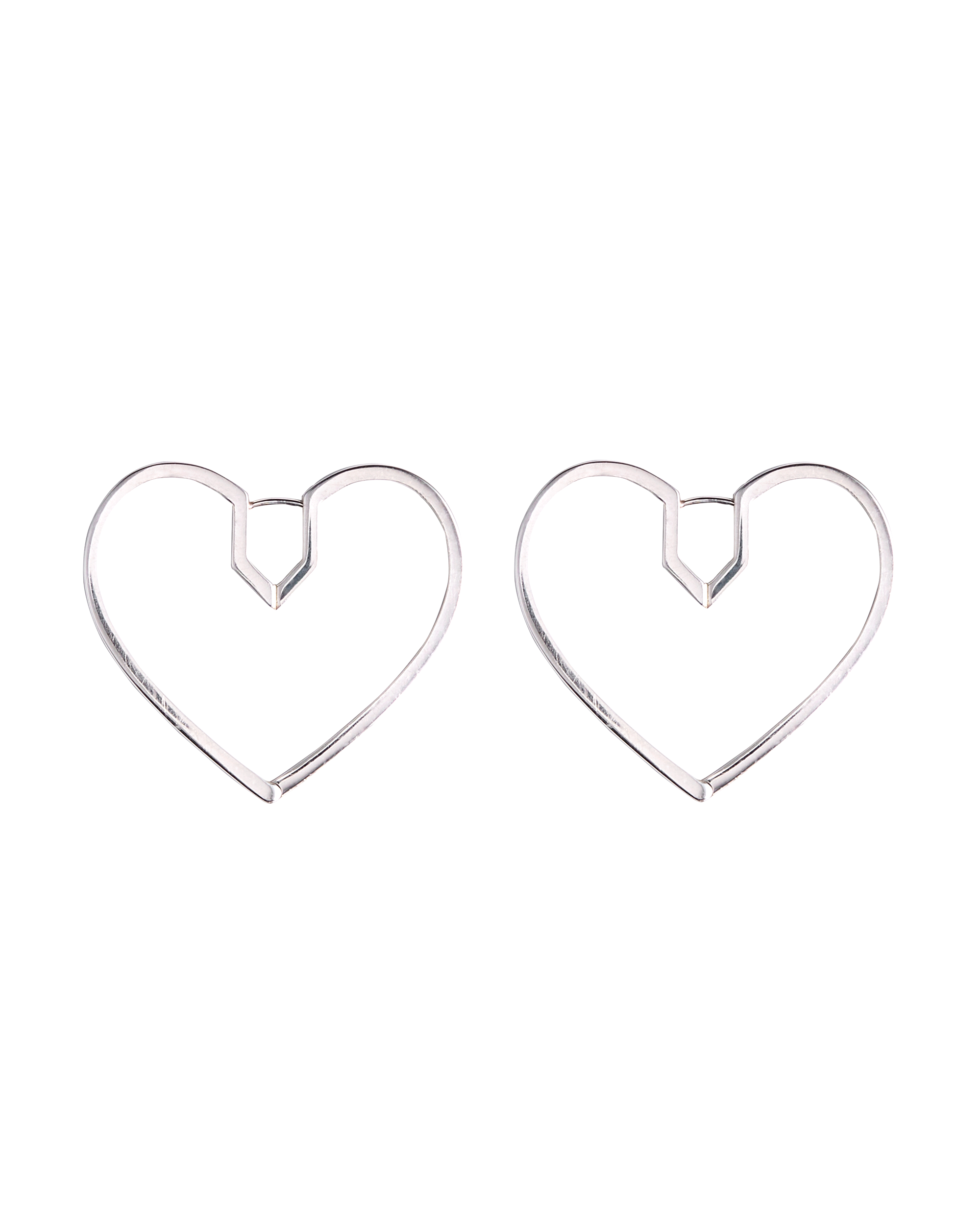 Hug Heart Hoop Pierce L -Silver-