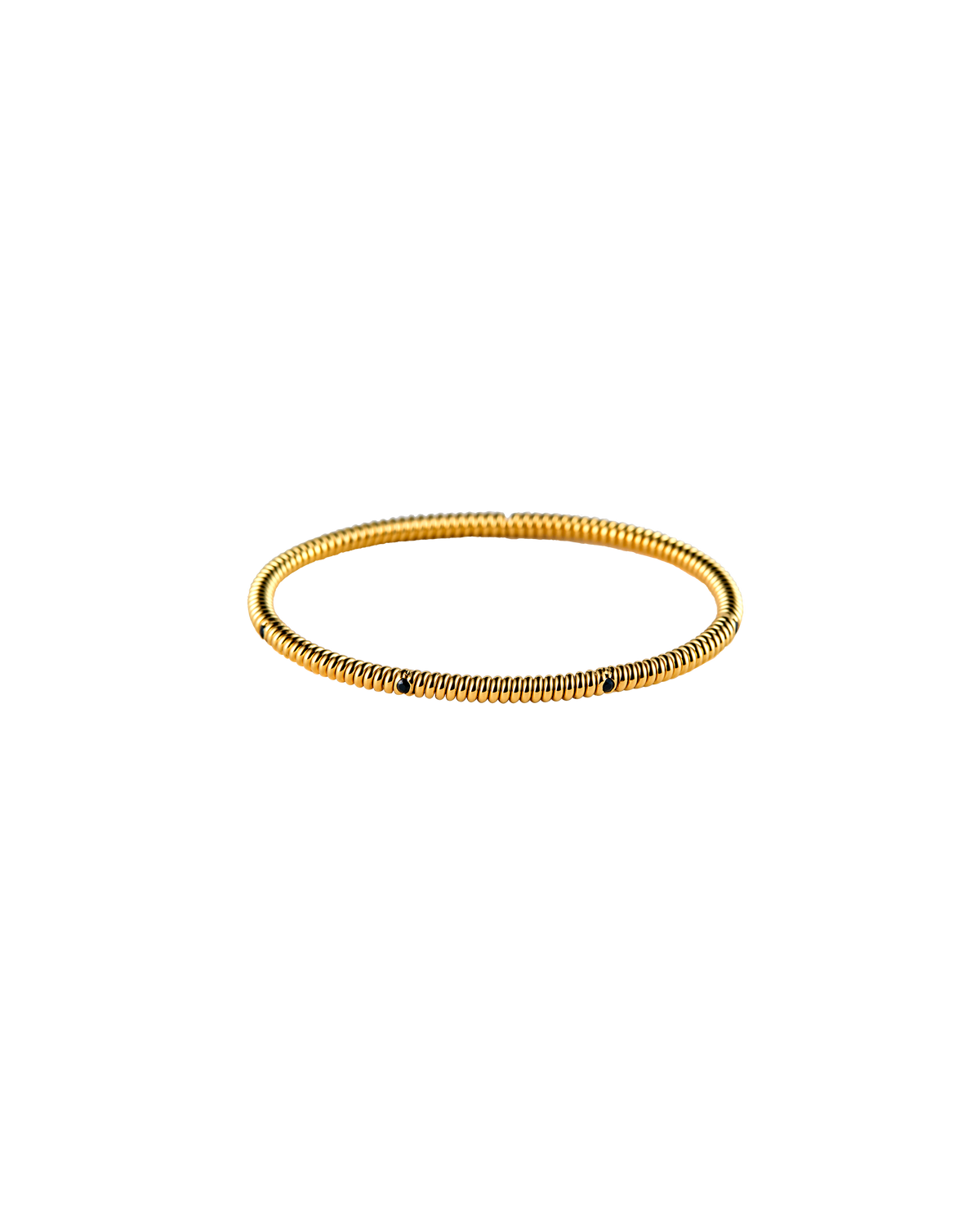 Spring Type Bangle Spring 4 Stone Bangle Onyx -Gold-