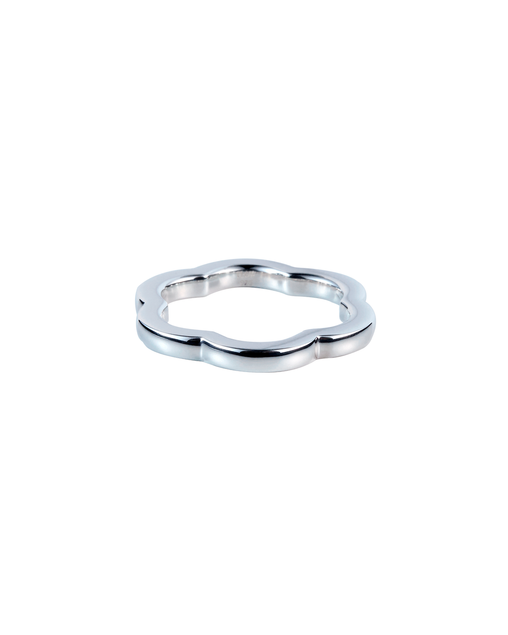 Flower Line Ring S -Silver-