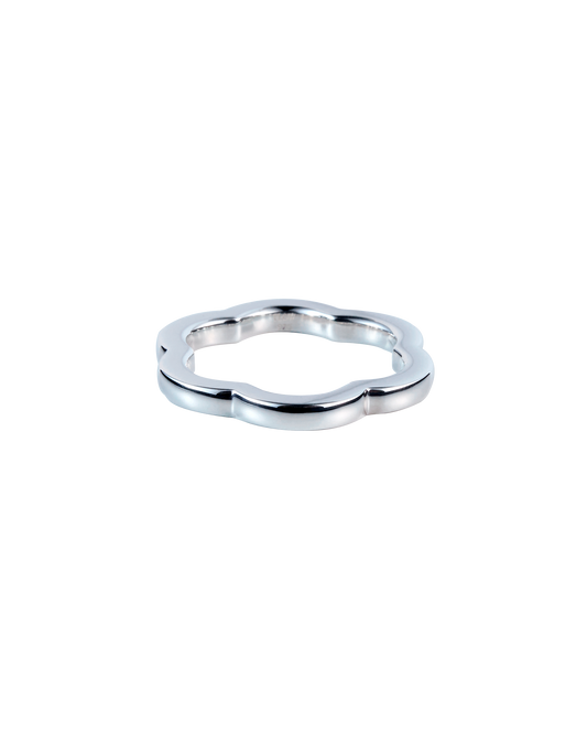 Flower Line Ring S -Silver-