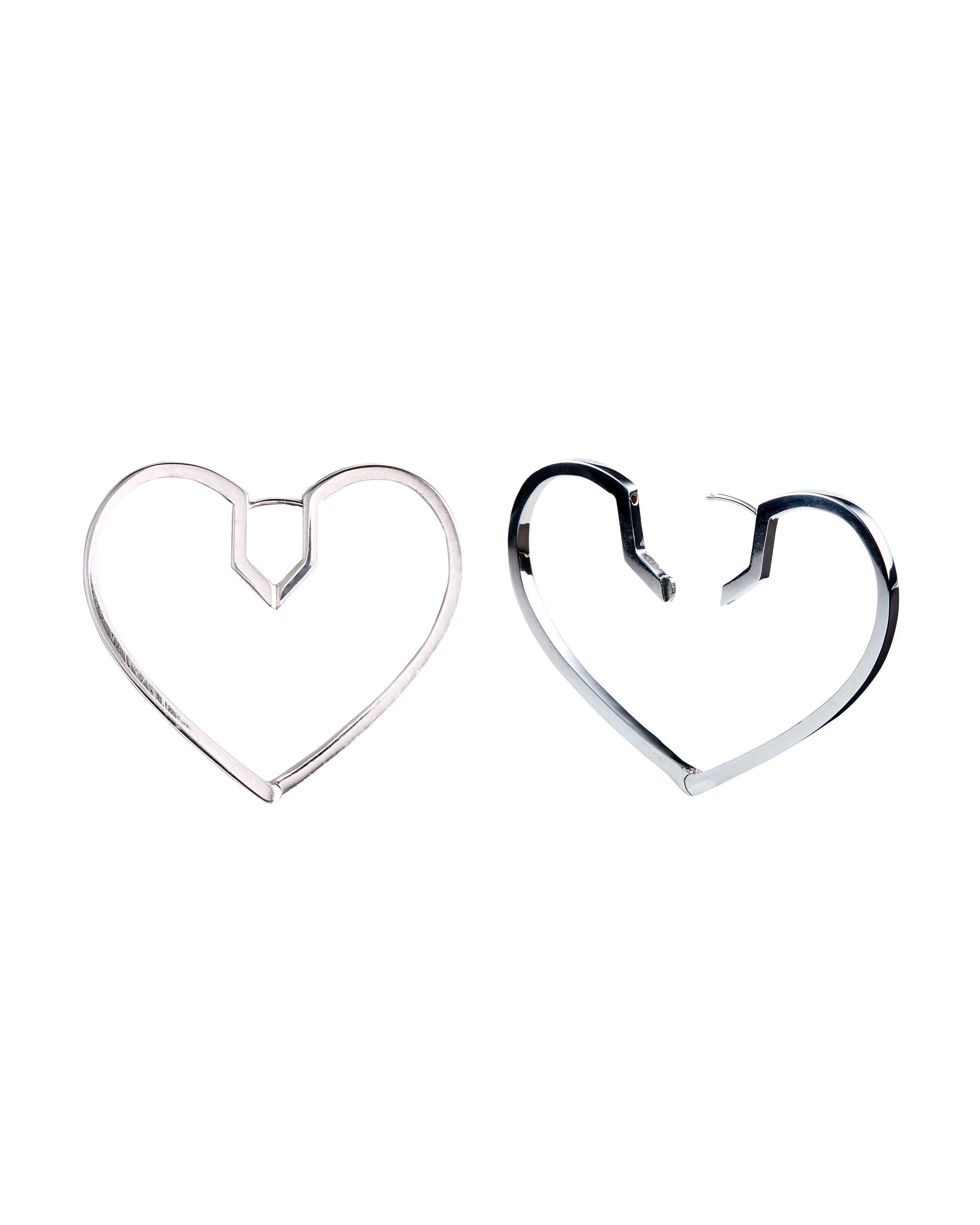 Hug Heart Hoop Pierce L -Silver-