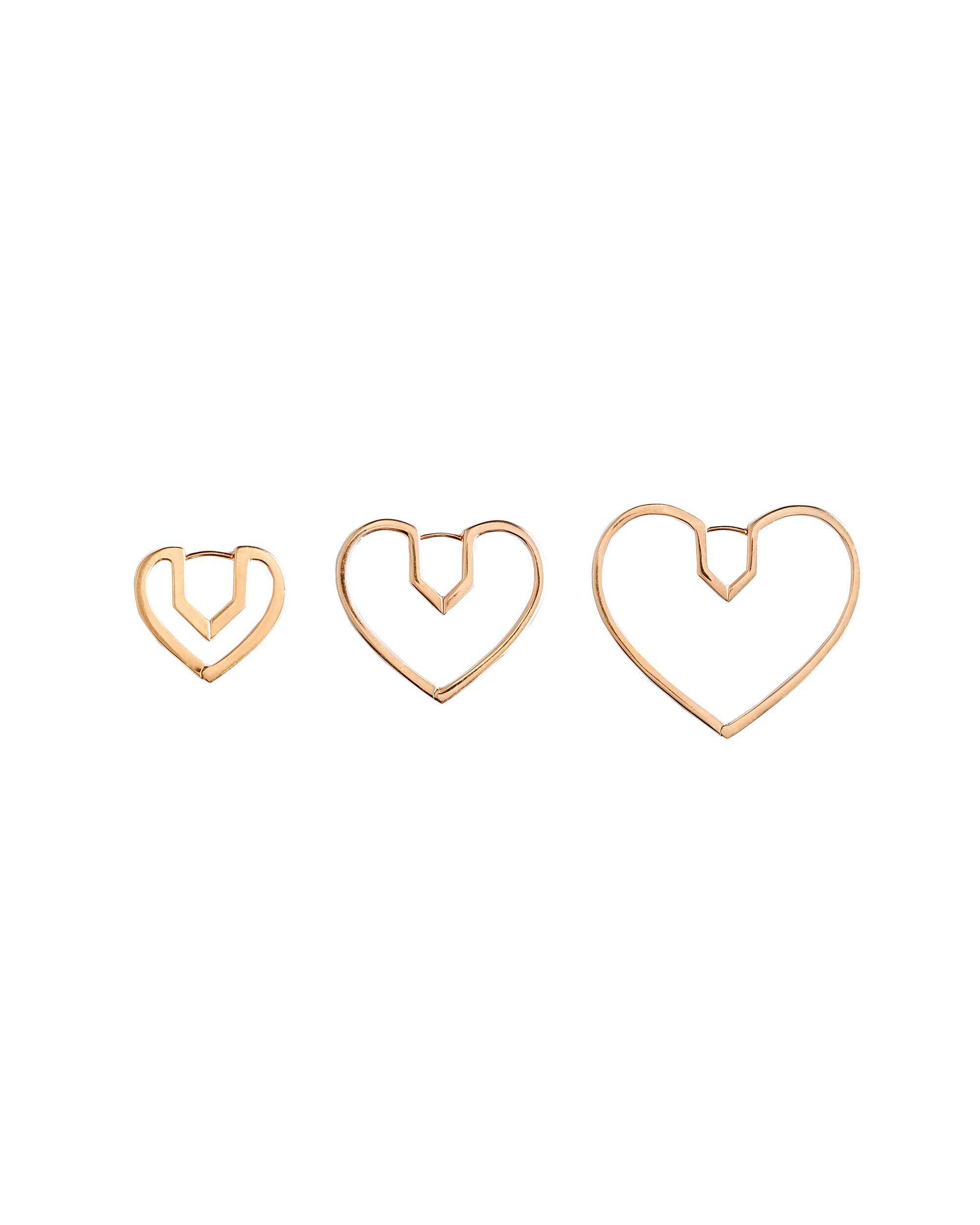 Hug Heart Hoop Pierce M -Gold-