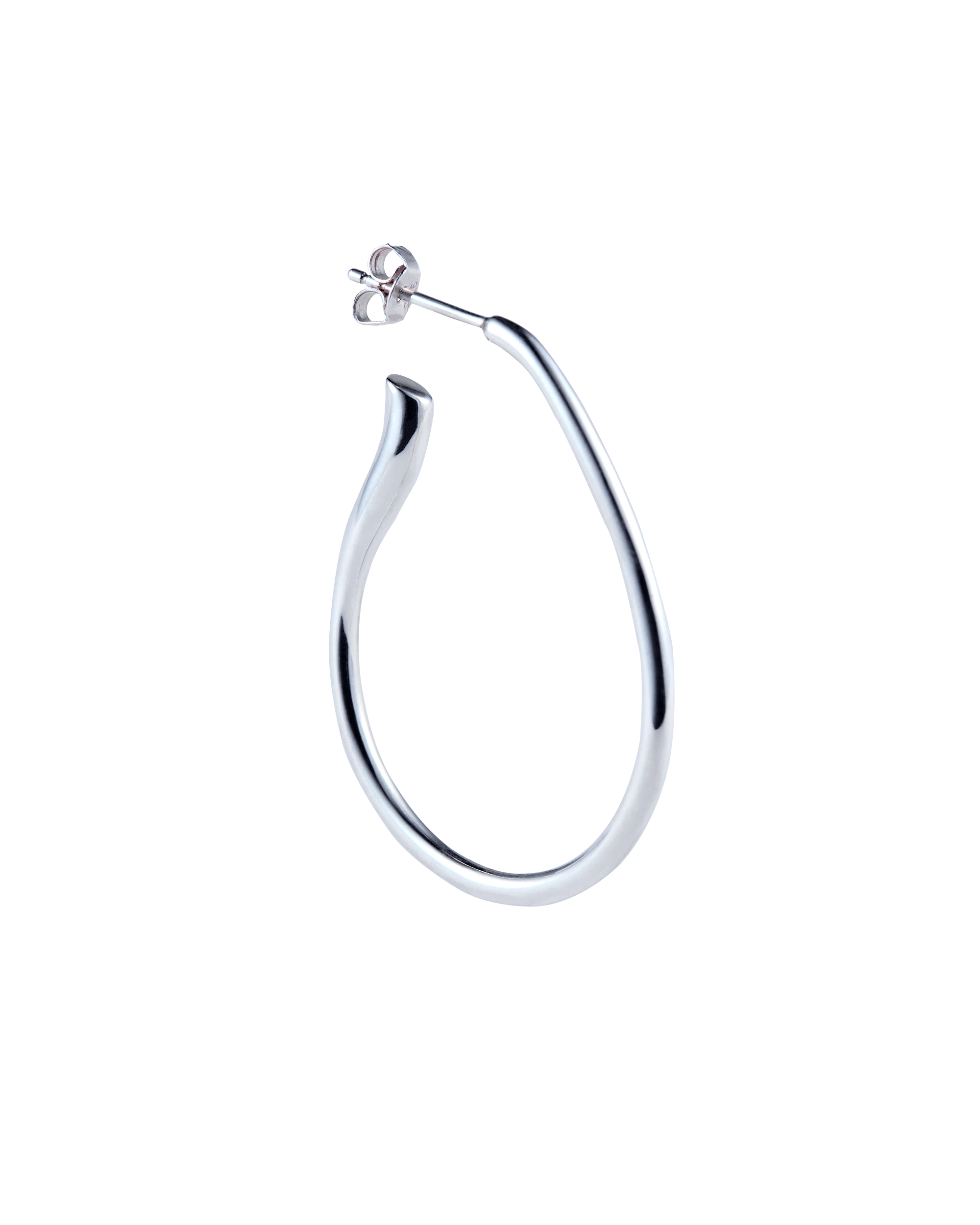 Flower Stalk Pierces L -Silver-
