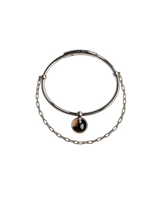 《Select Set : 辺見えみりさん》Flower Stalk Bracelet + Cut Cable Chain Bridge Charm+ Charm Ball Smoky 13