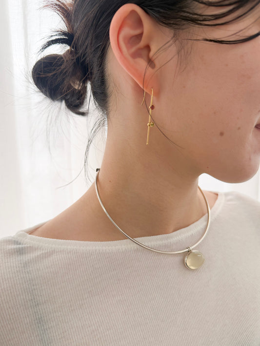 《Select Set : 辺見えみりさん》Hook Pierce + Charm Peridot + Charm Garnet