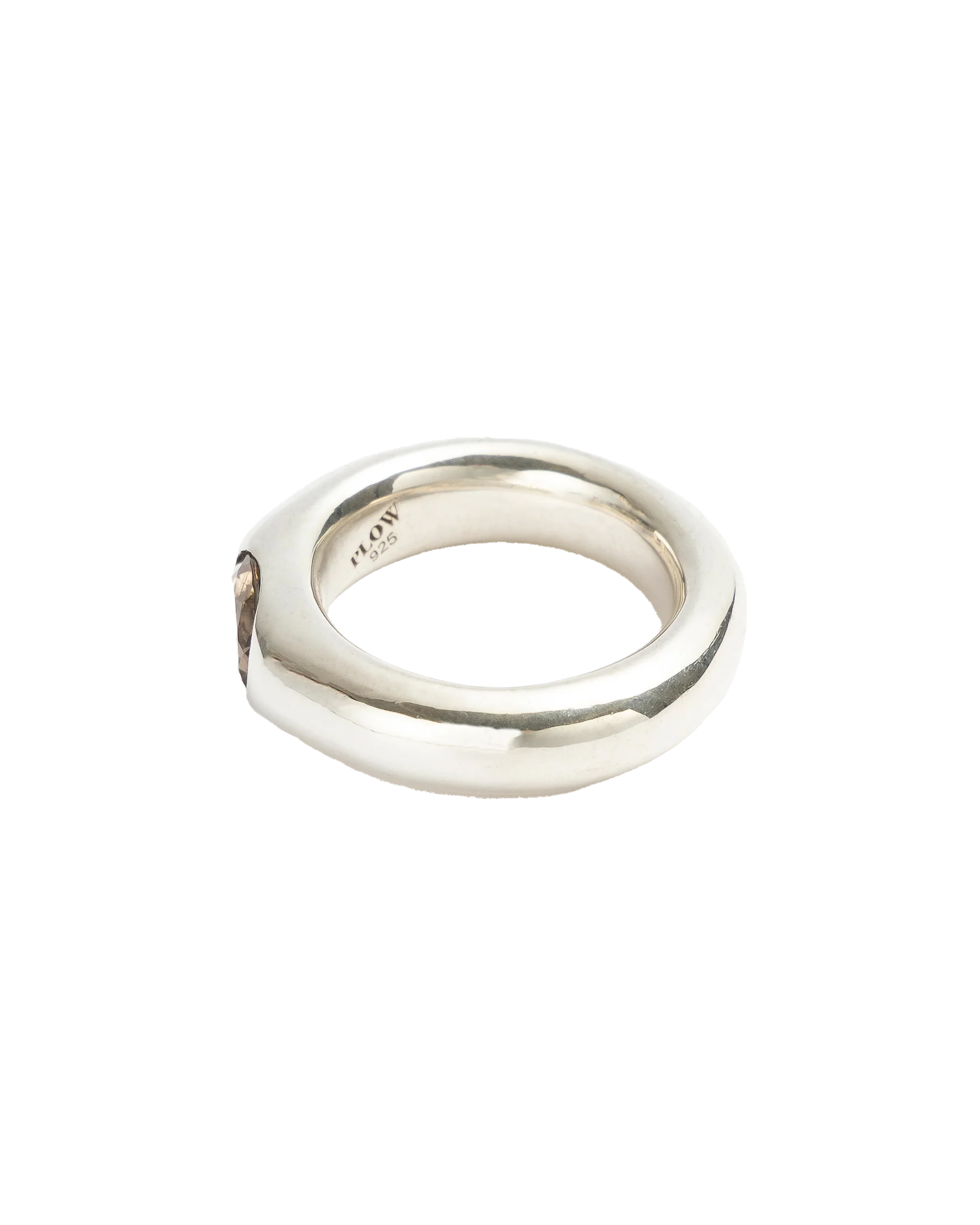 One Stone Smoky quartz Ring -Silver-