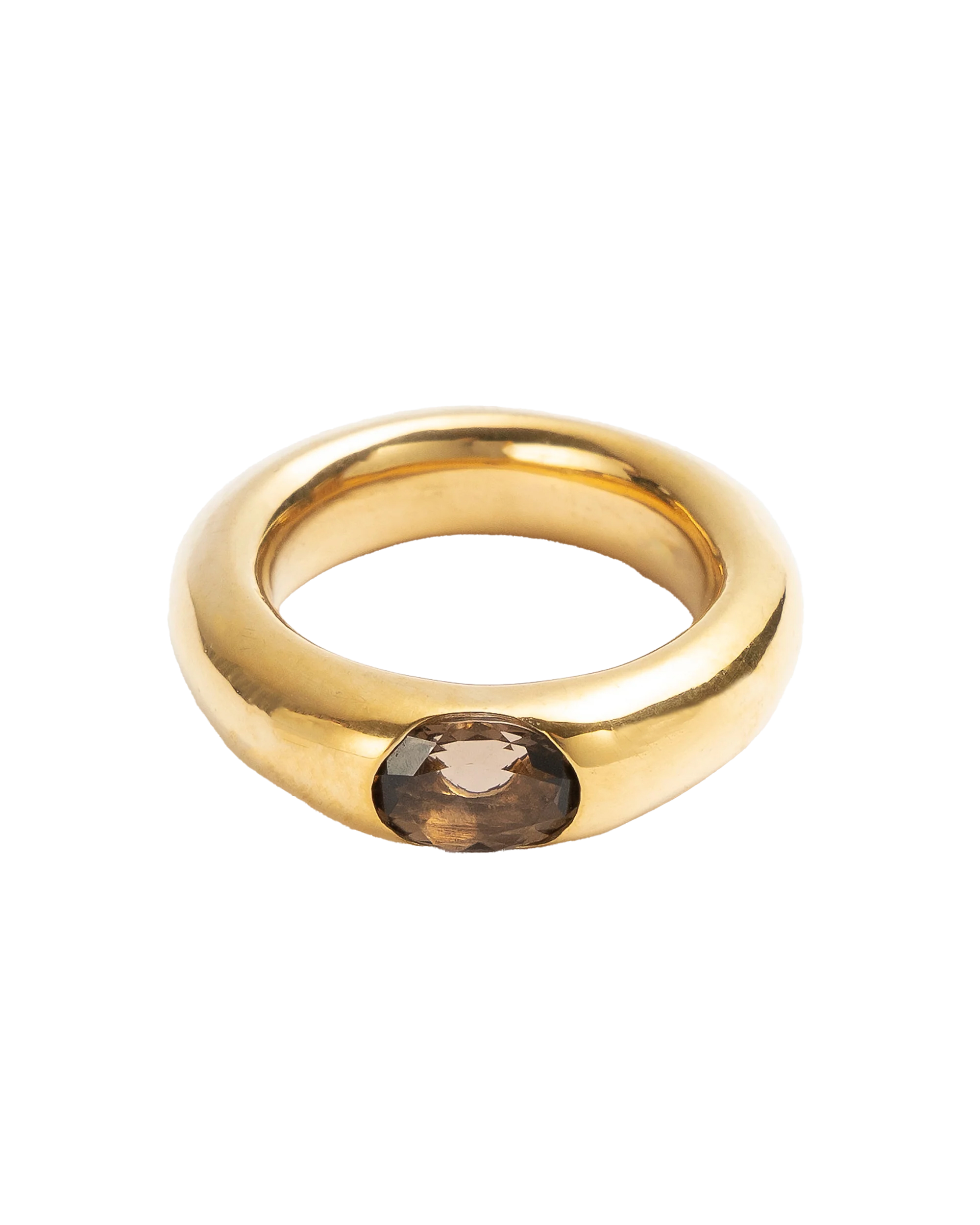 One Stone Smoky quartz Ring -Gold-