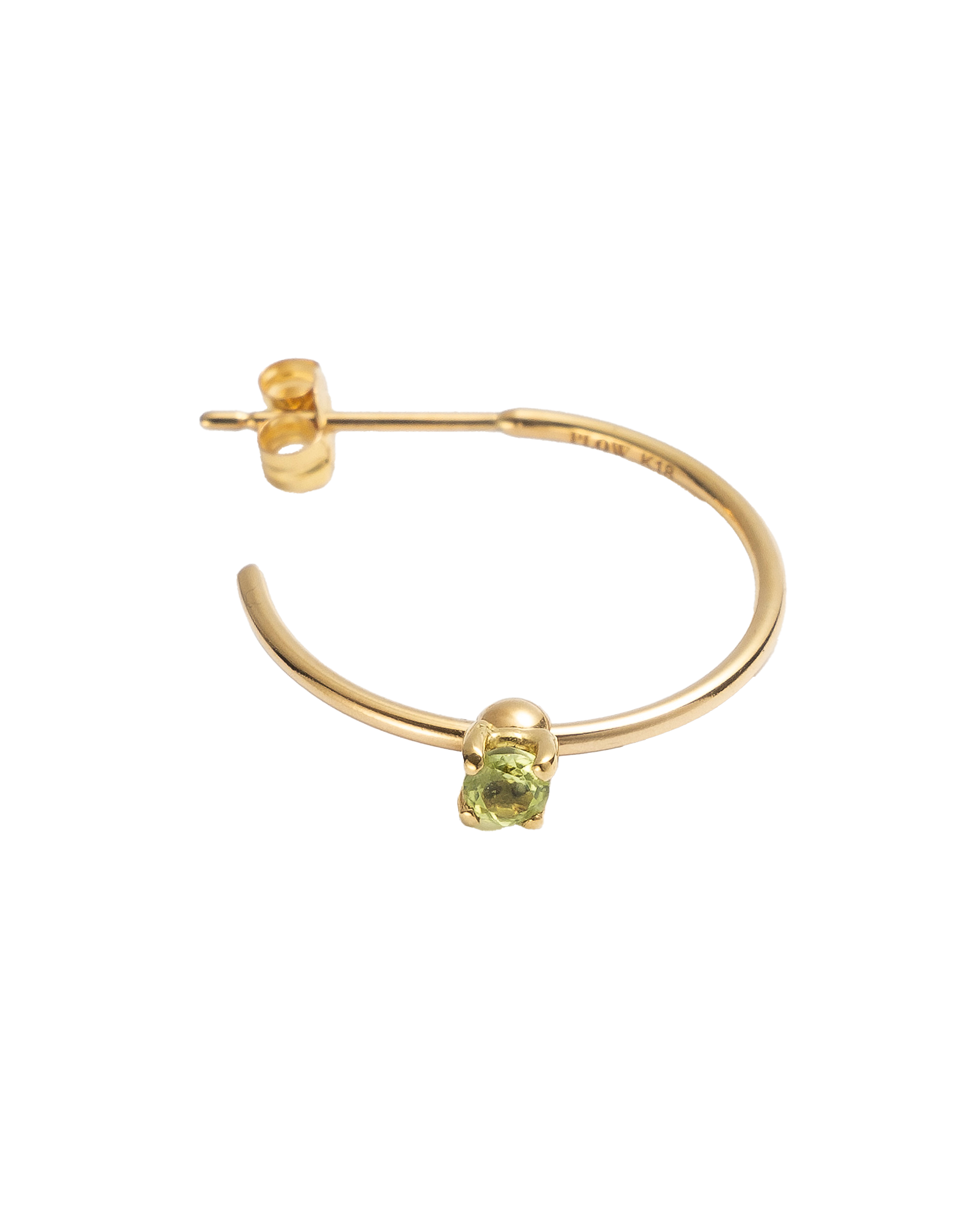 Charm Peridot Hoop Pierce M 18K