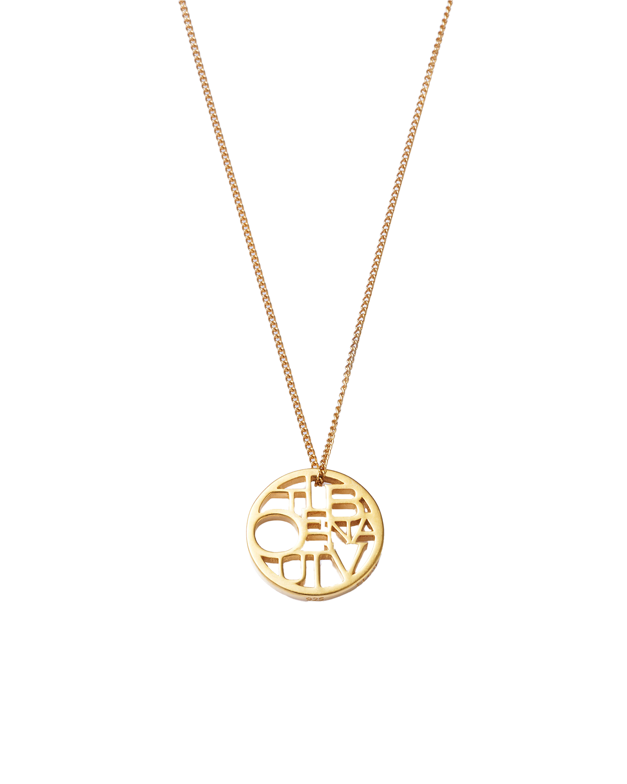 Lettering Circle Necklace 48cm -Gold-