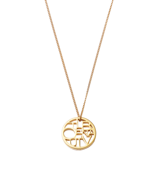 Lettering Circle Necklace 78cm -Gold-