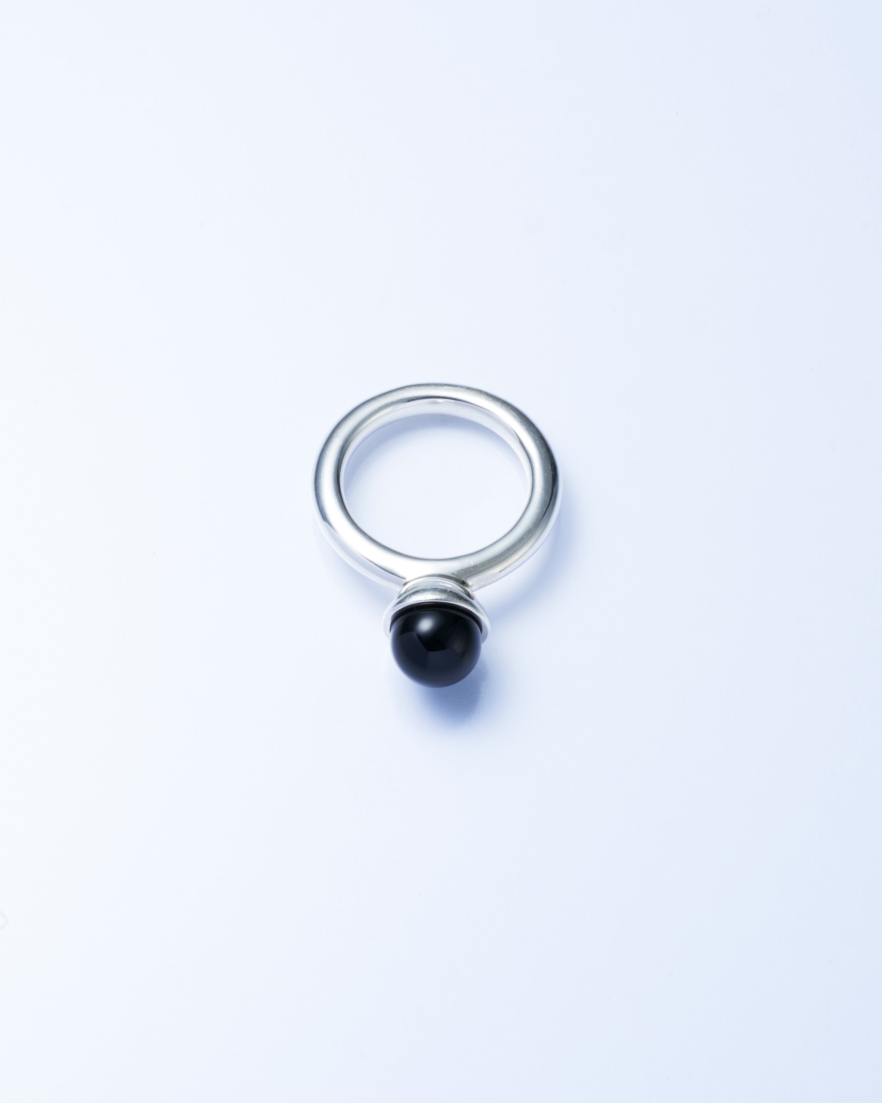 Onyx Cap Ring Small -Silver-