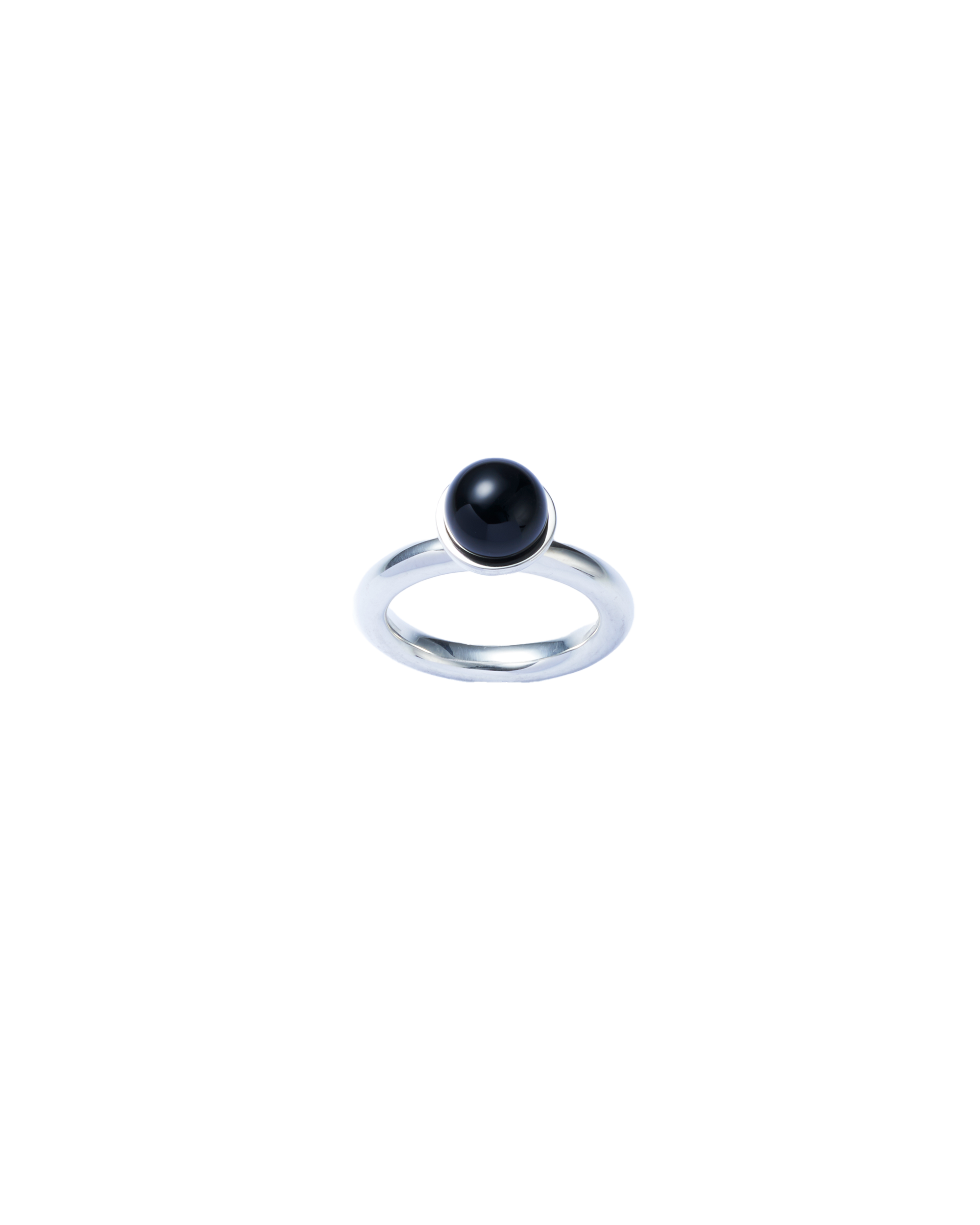 Onyx Cap Ring Small -Silver-