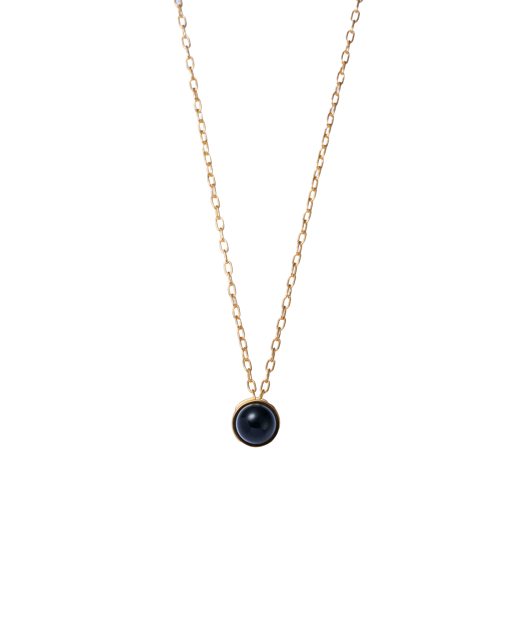 Onyx Cap Necklace Small -Gold-