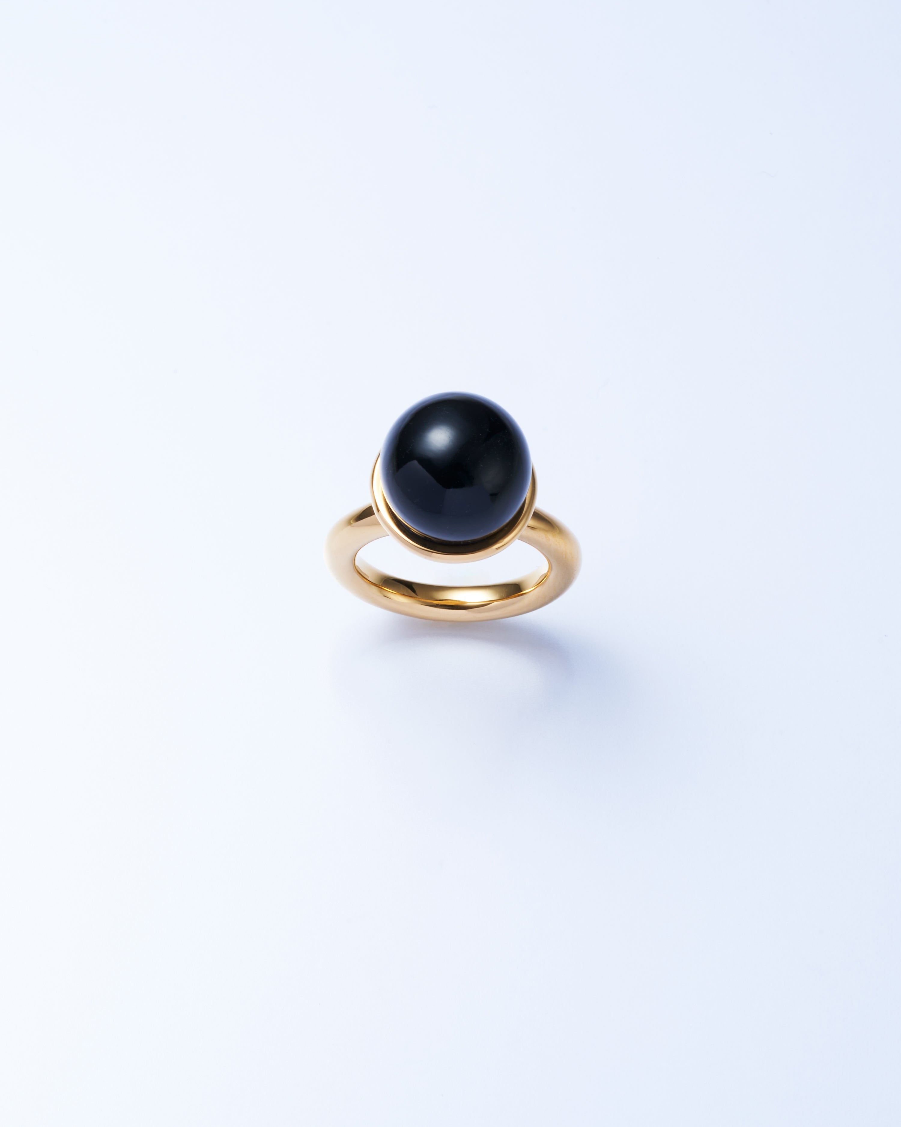 Onyx Cap Ring Large -Gold-