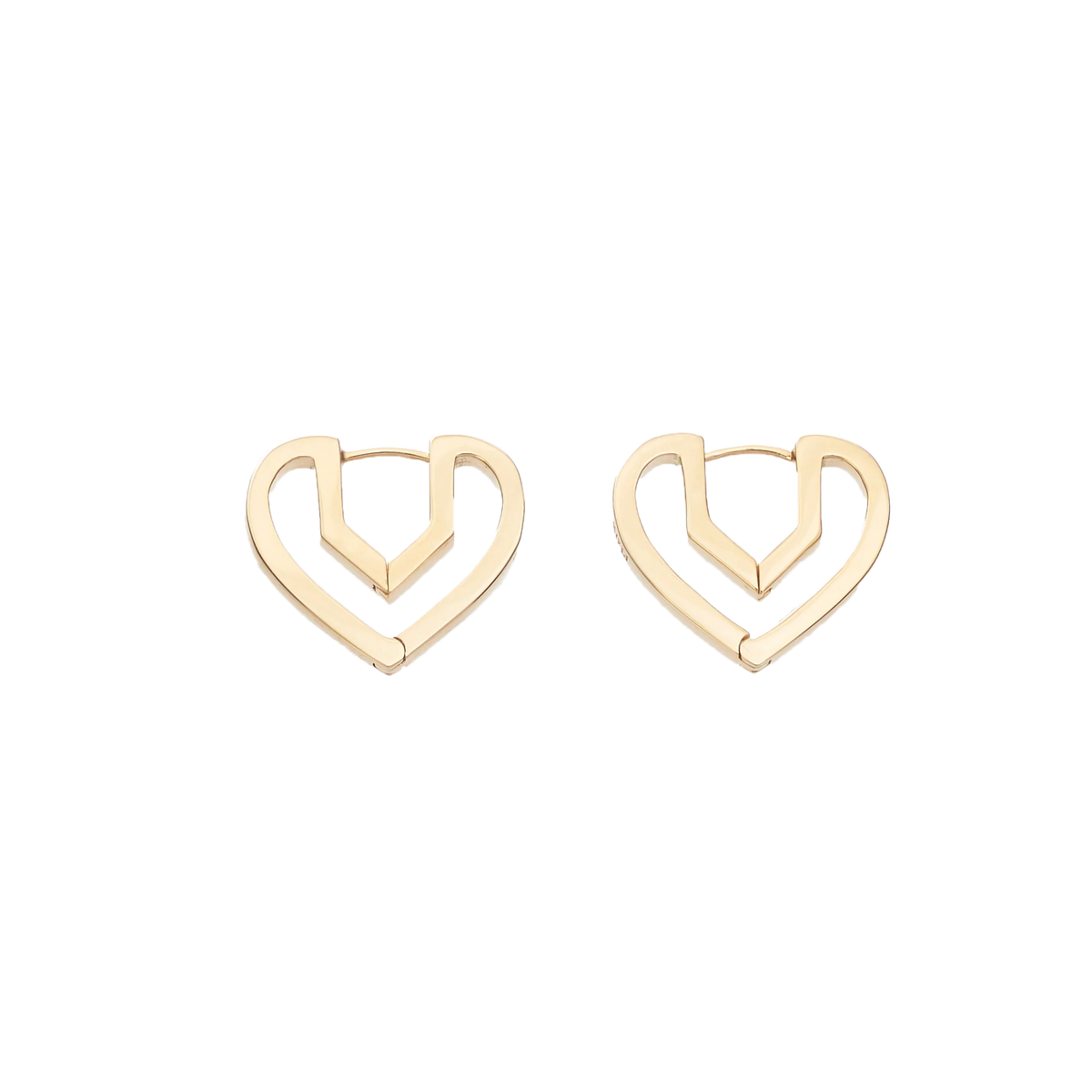 Hug Heart Hoop Pierce S -Gold-