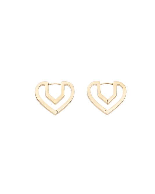 Hug Heart Hoop Pierce S -Gold-