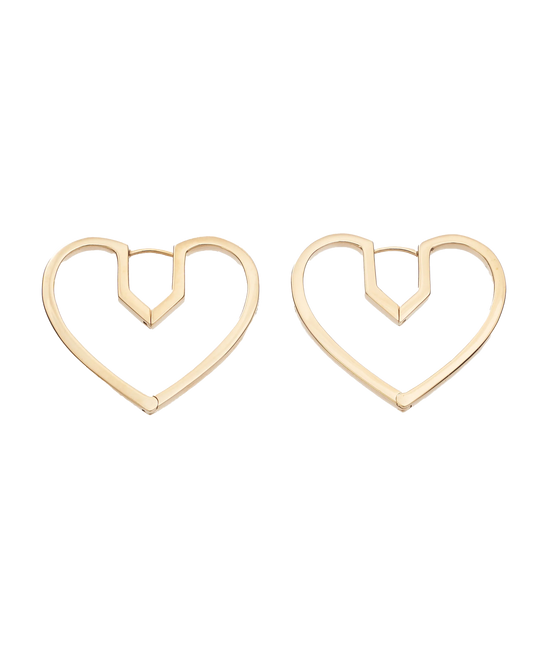 Hug Heart Hoop Pierce M -Gold-