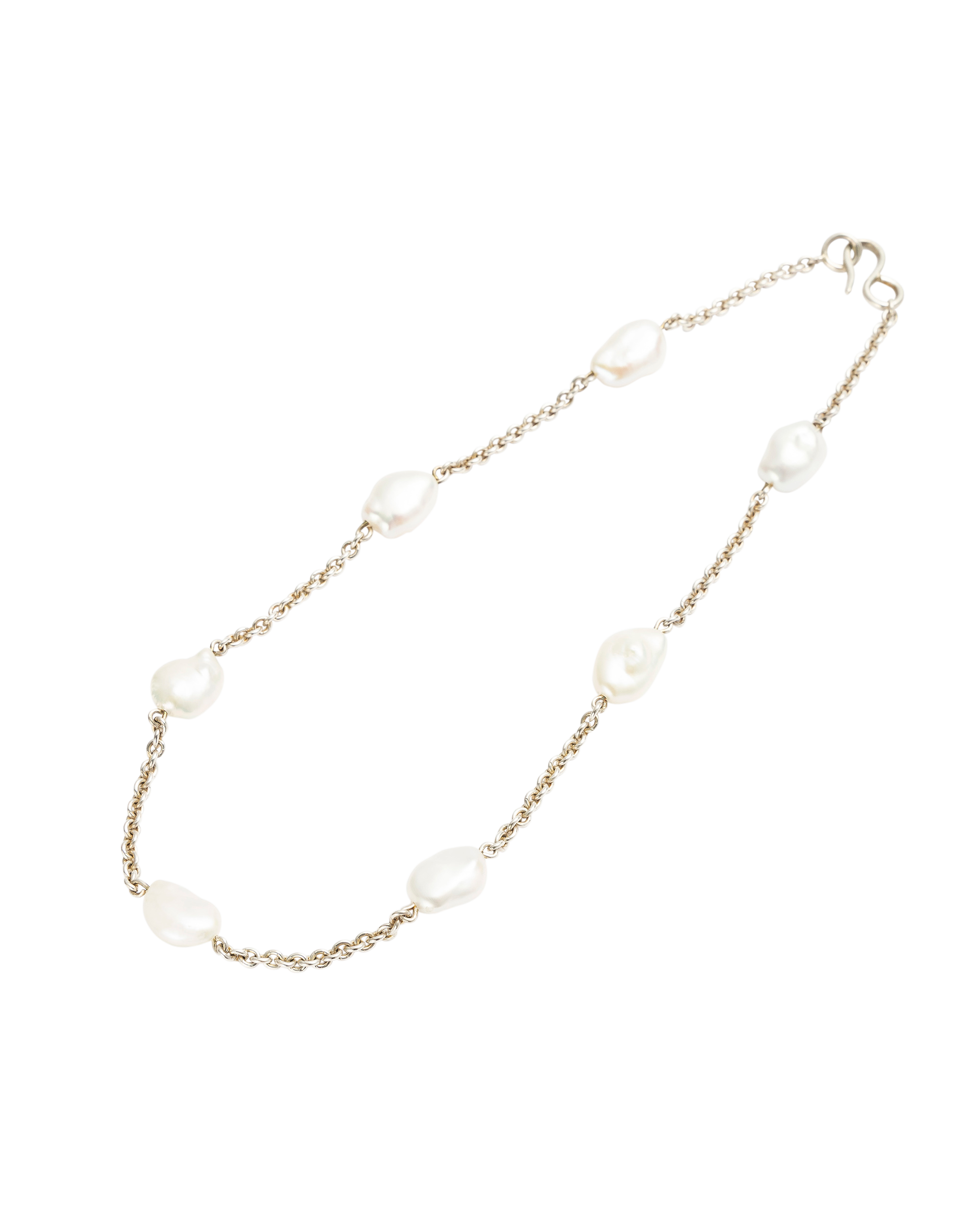 Pearl Necklace -Silver-