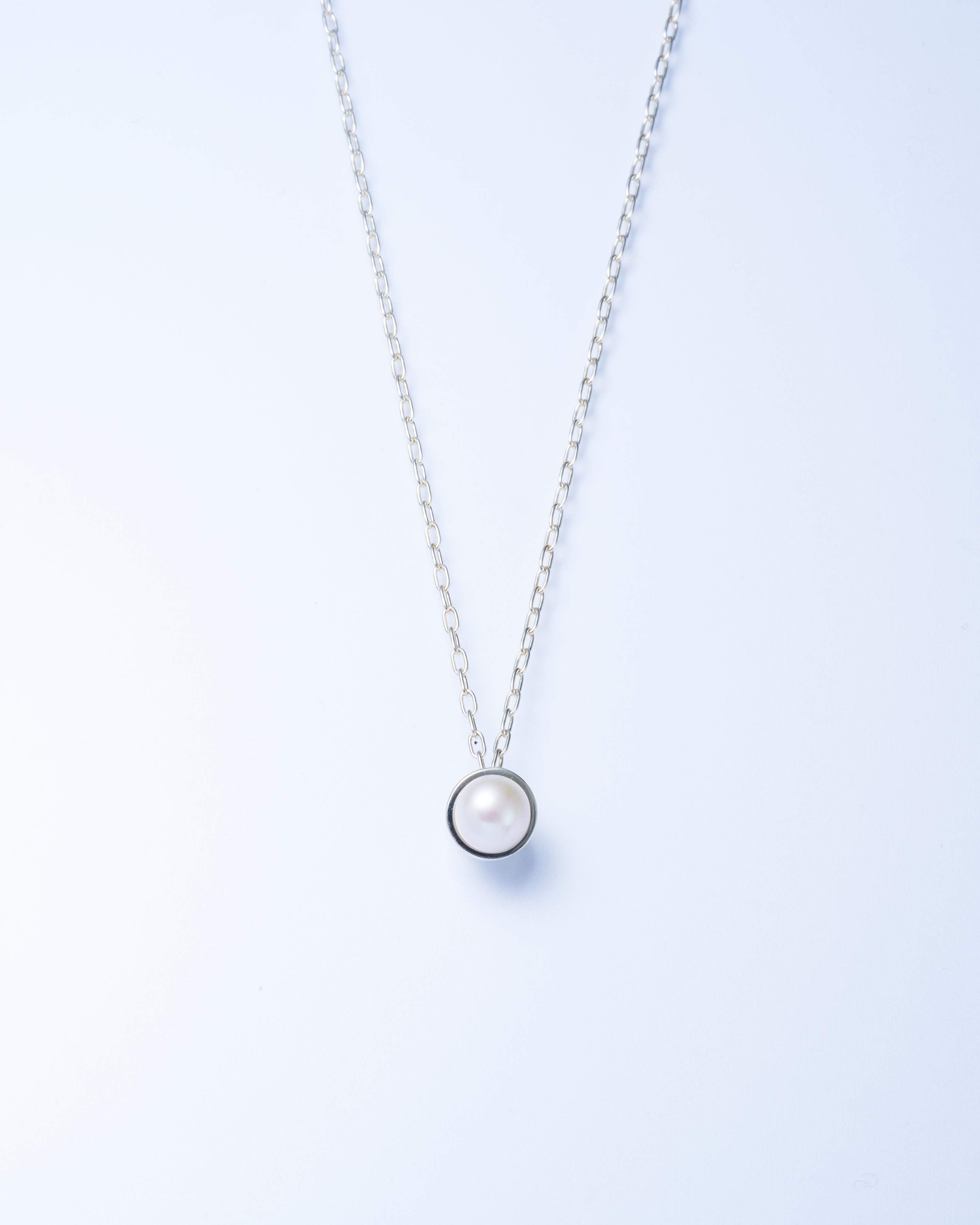 Pearl Cap Necklace Small -Silver-