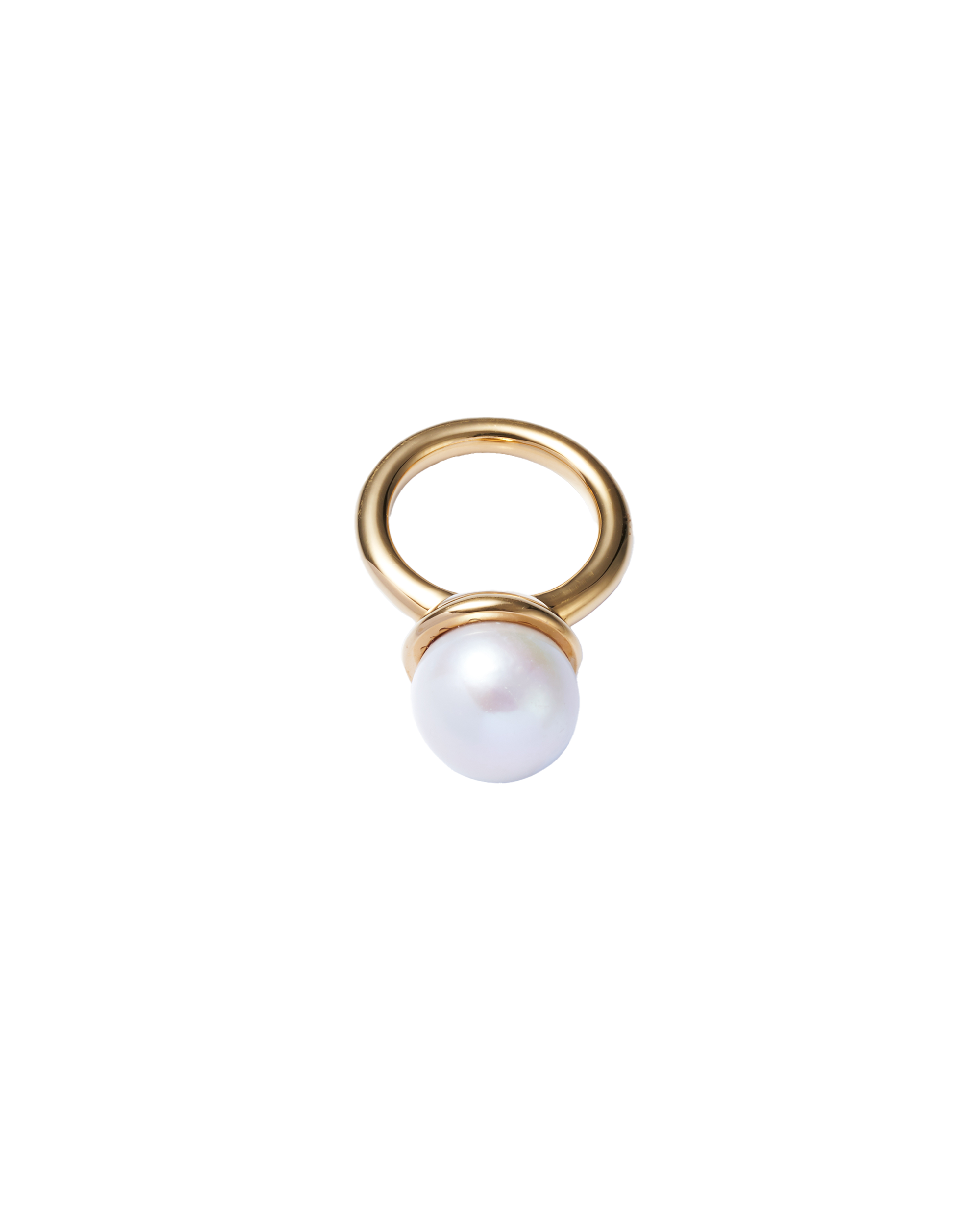 Pearl Cap Ring Large -Gold-
